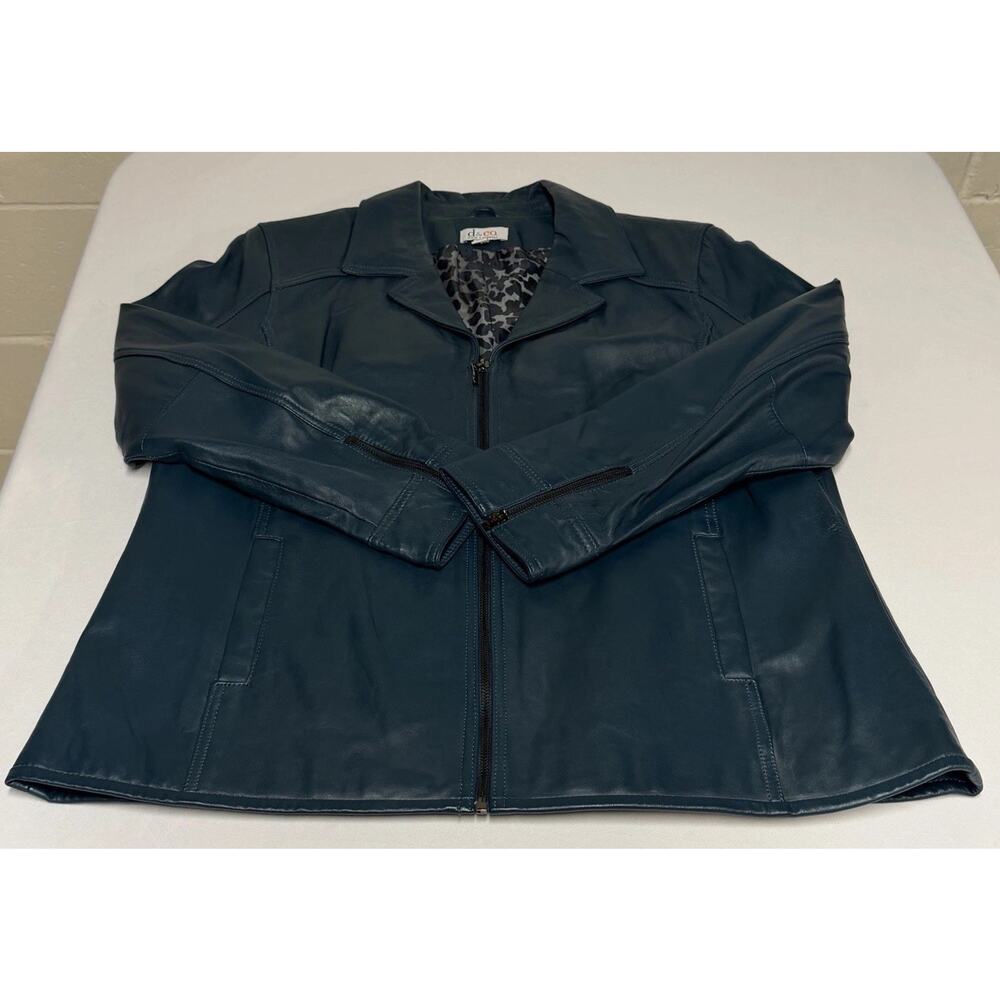 Denim&Co Dark Teal Leather Jacket